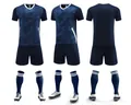 Ensemble de foot bleu complet avec maillot et short, vues de face, de côté et de dos - 4XS / Haut Et Bas / 114 Bleu Royal