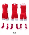 Détails de l'ensemble maillot et short de basket-ball rouge avec chaussures de sport - 3XS / Haut Et Bas / Rouge