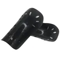 Professional black breathable soccer shin guards with soft EVA padding for protection - 001 Basic Style / Black