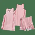 Completo da basket rosa in stile americano asciugatura rapida motivo geometrico - 3XS / Top E Pantaloni / Rosa