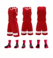 Professional red basketball jersey and shorts set for training and team competition - 3XS / Top And Bottom / L067 Red