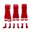 Professional red basketball jersey and shorts set for training and team competition - 3XS / Top And Bottom / L067 Red