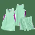 Ensemble de basket-ball professionnel vert menthe et violet pour le sport et l'entraînement - 3XS / Haut Et Bas / Vert clair