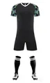 Ensemble complet de football noir avec manches à motifs verts et chaussures pour enfants - 3XS / Haut Et Bas / 114 Noir