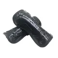 Professional black soccer shin guards with EVA foam for impact protection - 010 with Straps / Black
