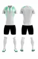 Set divisa da calcio professionale bianco e verde ad asciugatura rapida per allenamento - 4XS / Top E Pantaloni / Bianco