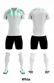 Professional white and green quick-dry soccer jersey uniform set for athletic training - 4XS / Top And Bottom / White