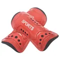 Professional red soccer shin guards with EVA padding and anti-collision protection - 010 with Straps / Red