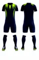 Royal blue and neon green quick-dry soccer training jersey suit set with shorts and socks - 4XS / Top And Bottom / Sapphire Blue