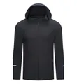 Veste de running noire légère et respirante avec capuche et détails réfléchissants - S / Hauts / Gris foncé