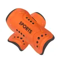 High-impact orange soccer shin guards with protective EVA foam padding for adults and kids - 010 with Straps / Orange