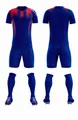 Professional blue and red soccer training kit set with jersey shorts and long socks - 4XS / Top And Bottom / Bright Blue (106)
