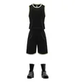 Ensemble maillot et short de basket noir avec liseré doré pour entraînement équipe - 3XS / Haut Et Bas / Noir