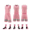 Conjunto de camiseta y pantalón corto de baloncesto rosa para entrenamiento y diseño - 3XS / Top Y Pantalón / Rosa