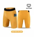 Men's egg yolk yellow quick-dry athletic shorts with built-in lining and side phone pocket - S / Bottoms / Turmeric
