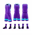 Conjunto de camiseta y pantalón corto de baloncesto estilo americano morado para adultos - 3XS / Top Y Pantalón / Púrpura