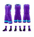 Ensemble de maillot et short de basket de style américain violet pour adultes et enfants - 3XS / Haut Et Bas / Violet