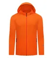 Coupe-vent de sport orange vif pour hommes avec capuche, zip et détails réfléchissants - S / Hauts / Orange Fluorescent