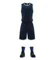 Ensemble de basket-ball bleu marine avec maillot, short, chaussettes et chaussures. - 3XS / Haut Et Bas / Bleu saphir