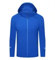 Coupe-vent de sport à capuche bleu roi, léger et respirant avec bandes réfléchissantes - S / Hauts / Bleu Royal
