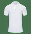 White ice-silk sports polo shirt with moisture-wicking nylon fabric - S / Tops / Pure White