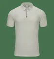 High-performance men's light grey athletic polo shirt with breathable fabric and stripe. - S / Tops / Future Grey