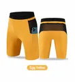 Men's breathable quick-dry double layer sports shorts with phone pocket in egg yellow - S / Bottoms / Turmeric