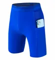 Blue quick-dry men's sports shorts featuring a side phone pocket for running and gym - S / Bottoms / Royal Blue