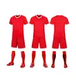 Complete red short-sleeve soccer uniform set with training jersey shorts and socks - 20 / Top And Bottom / Red