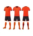 Full soccer uniform set in vibrant orange and black including jersey and shorts - 20 / Top And Bottom / Orange