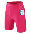 Magenta quick-dry men's athletic shorts with built-in liner and side phone pocket - S / Bottoms / Rose Red