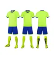 Full neon green and blue soccer uniform set including jersey shorts socks and cleats - 20 / Top And Bottom / Fluorescent Green