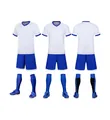 Kit da calcio professionale bianco e blu comprensivo di maglia, pantaloncini e calze - Bianco