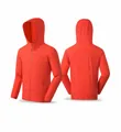 Lightweight breathable hooded sports windbreaker jacket in vibrant vermilion red color - S / Tops / Vermilion Red
