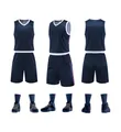 Completo basket blu navy ad asciugatura rapida per allenamento sportivo maschile - 3XS / Top E Pantaloni / Blu zaffiro