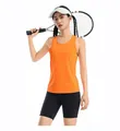 Women's orange quick-dry breathable mesh sports tank top for running and tennis - M / Tops / Orange