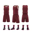 Completo basket americano bordeaux ad asciugatura rapida per allenamento - 3XS / Top E Pantaloni / Bordeaux