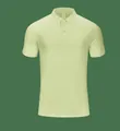 Men's athletic nylon polo shirt in light lime green, moisture-wicking and quick-drying. - S / Tops / Malt Yellow