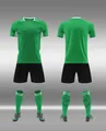 Πράσινη φανέλα ποδοσφαίρου και μαύρο σορτς σετ, μπροστινή και πίσω όψη για άνδρες. - 16 / Τοπ Και Παντελόνι / Πράσινο