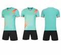Quick-dry soccer training uniform set in light green with sublimation print shorts - 4XS / Top And Bottom / 112 Light Green