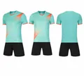 Quick-dry soccer training uniform set in light green with sublimation print shorts - 4XS / Top And Bottom / 112 Light Green