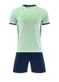 Breathable jacquard soccer kit featuring a light green jersey and navy blue shorts - 130 / Top And Bottom / Light Green