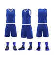 Set maglia da basket blu reale ad asciugatura rapida con pantaloncini e scarpe abbinate - 3XS / Top E Pantaloni / blu colorato
