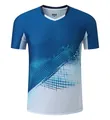 Quick-dry blue gradient sport t-shirt for professional badminton and active training - M / Top And Bottom / Men's Sea Blue