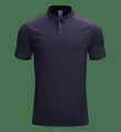 Dark navy blue high-elastic men's sports polo shirt with nylon cloud-feel fabric - S / Tops / Midnight Blue