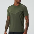 Professional men's olive green quick-dry sports T-shirt for running and gym fitness - M / Tops / Army Green