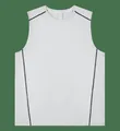 Débardeur de sport blanc à séchage rapide pour le fitness et la course avec coutures contrastées - M / Hauts / Gris Futur