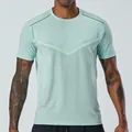 Breathable men's mint green quick-dry short sleeve sports T-shirt for running and gym - M / Tops / Mint Green