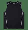 Débardeur de sport noir respirant à séchage rapide avec liseré blanc pour le fitness - M / Hauts / Noir