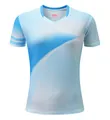 Hellblau-weiß verlaufendes, schnelltrocknendes Sport-T-Shirt für Badminton und Trainingseinheiten - M / Oberteil Und Unterteil / Himmelmeeresblau für Damen